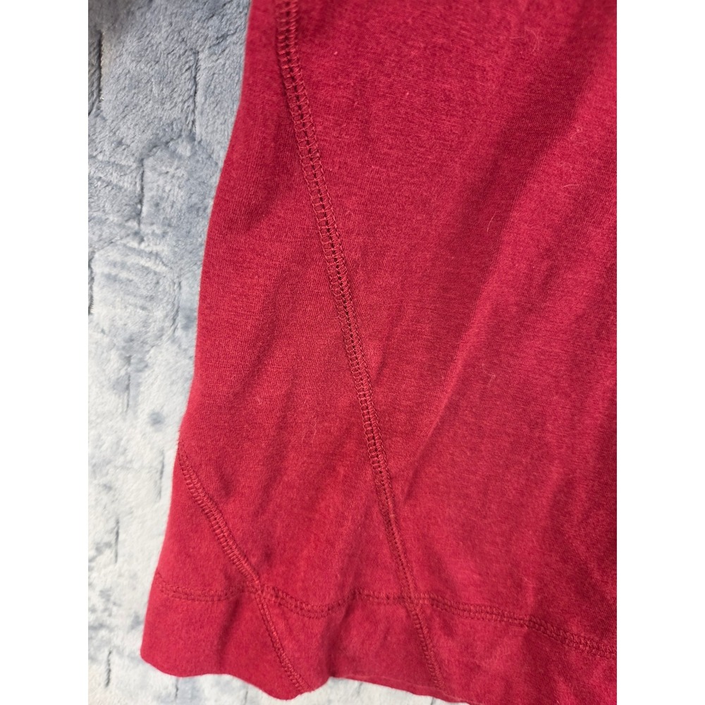 Denim & Company Womens 1X Red V-Neck Long Sleeve Top Seam Detail Cotton Blend - Picture 6 of 9
